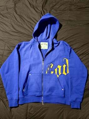 Godspeed OG Logo V2 Zip-Up Hoodie Cobalt Blue/Yellow
